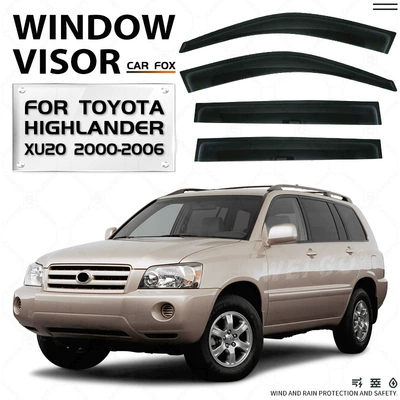 Toyota HIGHLANDER Window visor, Rain shield - standard-packing-without-logo-highlander-mk1-xu20-2000-2006-ps-no-bright-strips-rain-shield