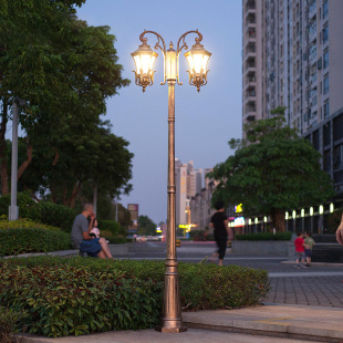 Led Street Light Solar European Retro Outdoor Waterproof Garden Light 3m Outdoor House Lawn Home High Pole Light