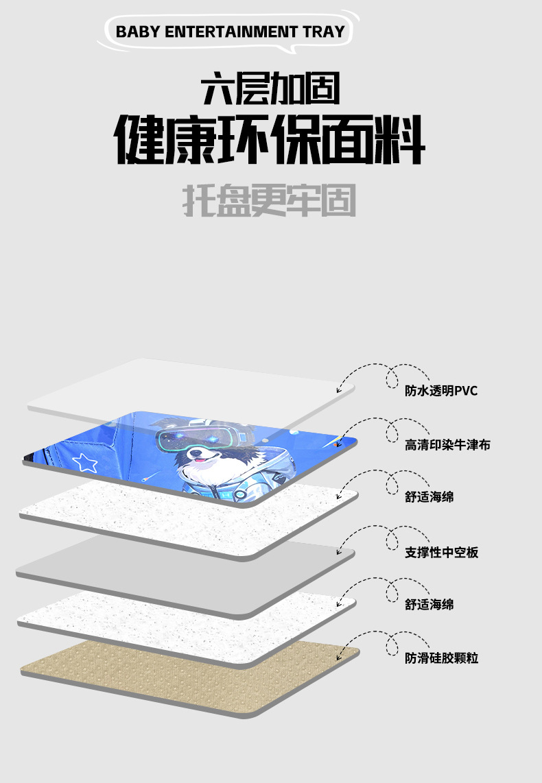 Cross-Border Kidsren's Travel Tray, Travel Car Drawing Board, Foldableable Lap Car Safety Seat Travel Table