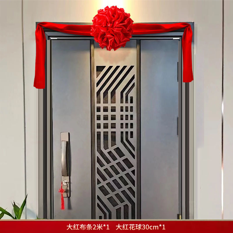Cortina de tela decoración de la puerta de la boda gran bola de cártamo puerta de la unidad de la puerta de la casa nueva puerta de la casa de bodas flor de seda venta directa