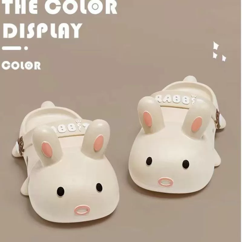 Детские тапочки женские милые маленькие кролики противоскользящие девочки принцесса тапочки летняя детская сандалия на пляже