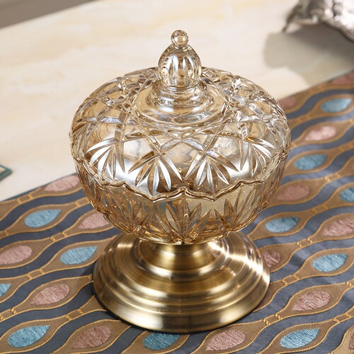 European-style home decorative glass fruit plate set modern living room coffee table fruit plate soft furnishing ornament