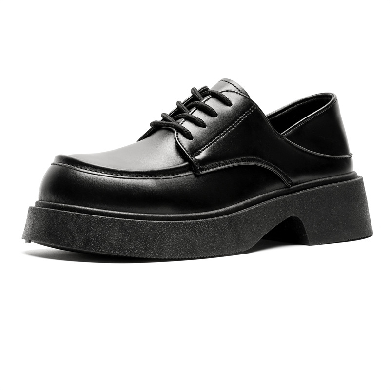 Zapatos de cuero de hombre, tendencia de moda de alto valor japonés, zapatos de derby de caída británica, zapatos casuales para hombres.