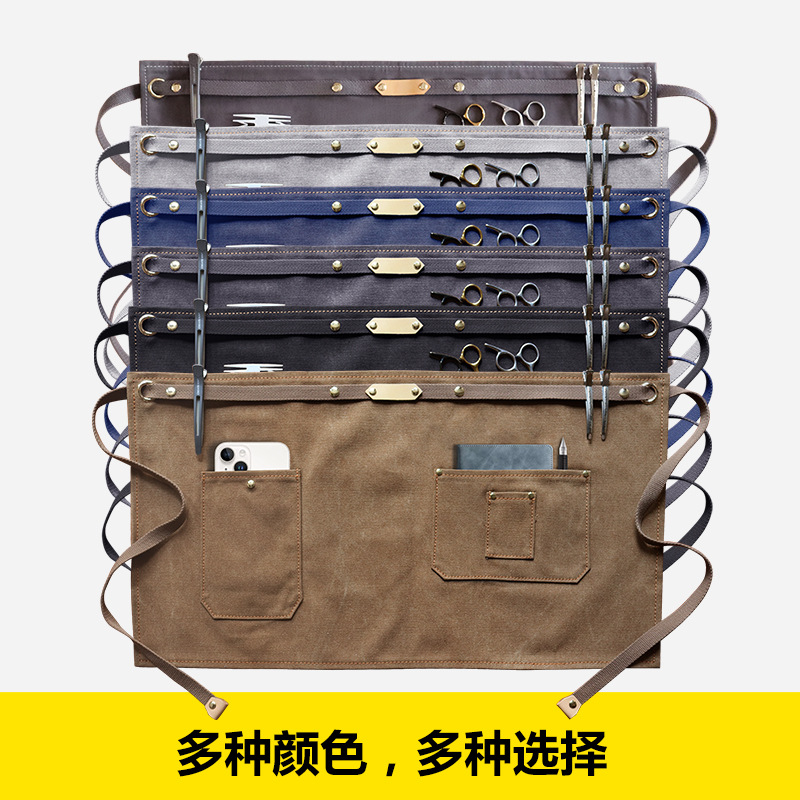 Estilo coreano delantal de lona gruesa media longitud corta opcional leche té barista trajes delantal de mezclilla al por mayor