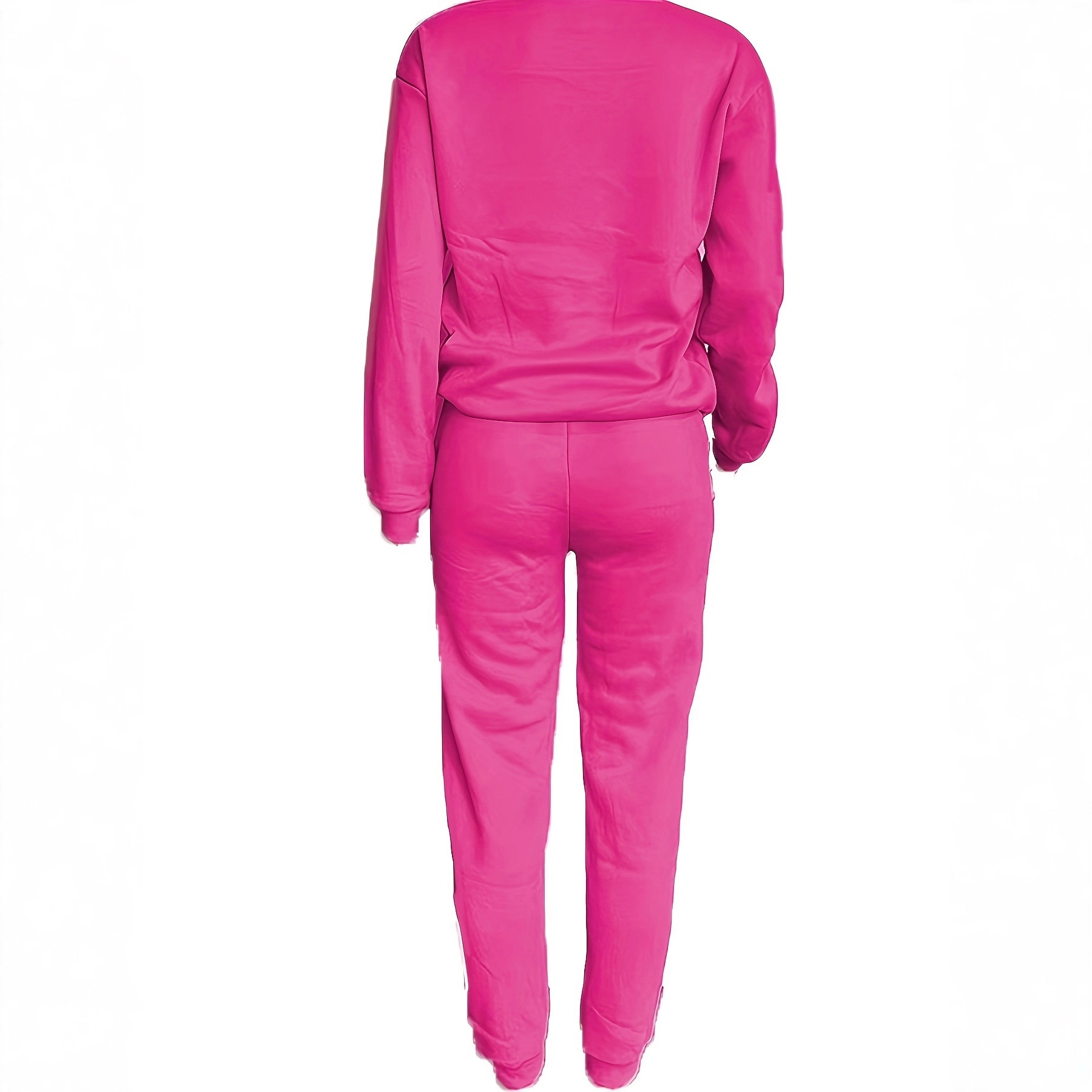 Women's Clothing Women's Fleece Lined Sweatshirt Set Style Two Piece Crew Neck Casual Printed Sweatshirt_ecoleips.com