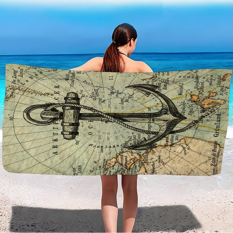 Original New Double-Sided Velvet Microfiber Beach Towel Printed Beach Bath Towel Beach Swimming Quick-Drying Towel