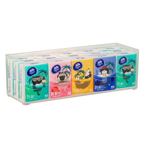 Entrance wall-mounted handkerchief paper storage box plastic transparent box desktop small bag tissue box storage and organization storage box
