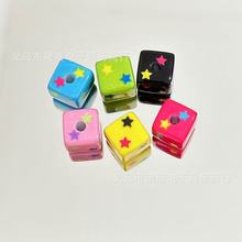 亚克力10mm五角星小方块珠 diy发绳饰品手机链包挂钥匙扣散珠材料