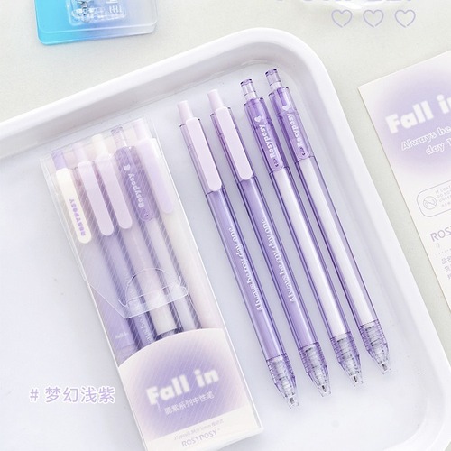 RosyPosyFall in Blush Gel Pen Set Gradient Girly Heart Stationery Press Pen