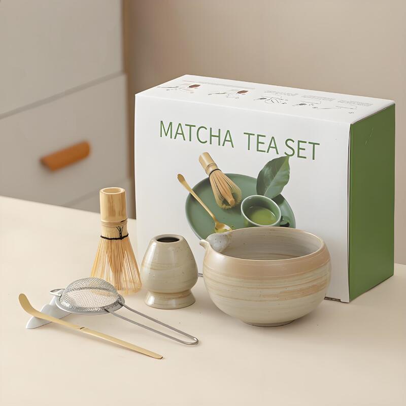 Cross-Border Matcha Bowl, Matcha Mixing Tools, Matcha Brush, Japanese Tea Bowl, Matcha Cup, Powder Bowl, Mixer Set Wholesale