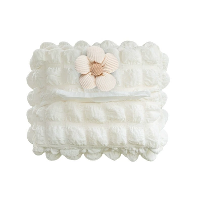 Car tissue box/set – Tissue Box Creative Puff Grids - mipo-fuge-chair-back-tissue-box-sticked-with-striped-five-petal-flower-beige