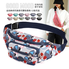 2022 New Multi-Compartment Women's Crossbody Bag Large Capacity Multifunctional Waist Bag with Free Logo Printing on Chest Women's Bag