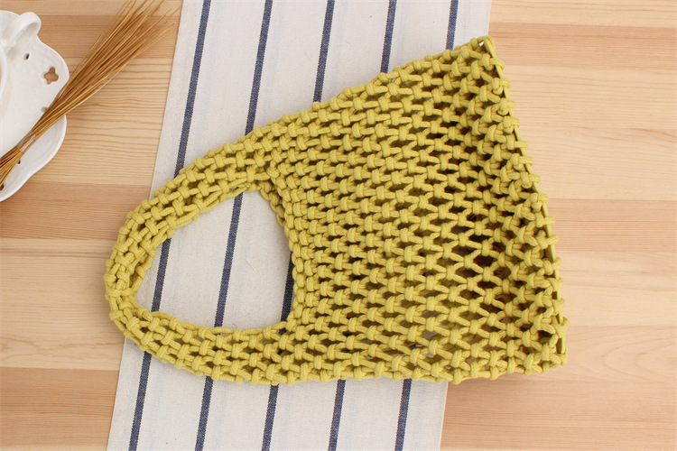 Vintage Style Solid Color Hollow Square Straw Bag display picture 2