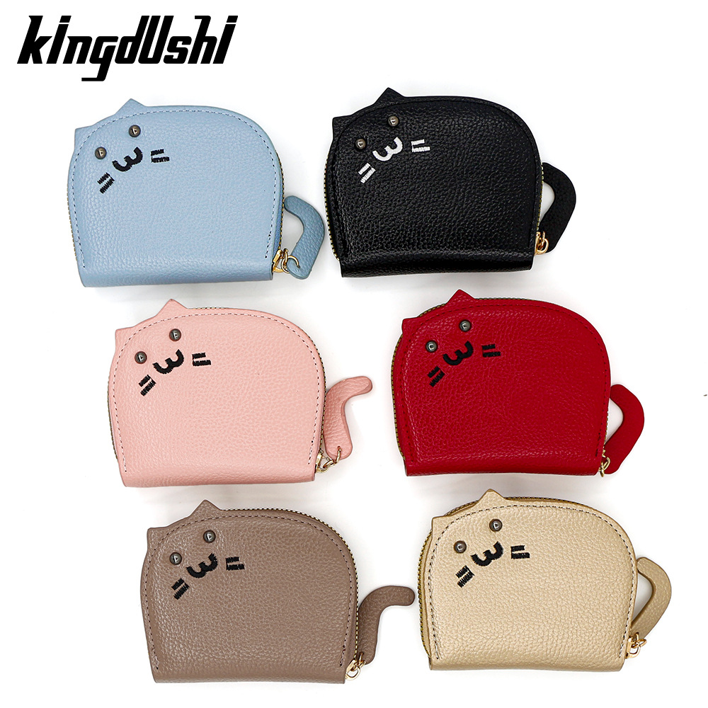 Nuevo litchi corta bolsa de tarjetas de órgano bolsa de certificados lindo gatito bolsa de tarjetas multi-tarjeta bolsa de cambio bolsa de cremallera