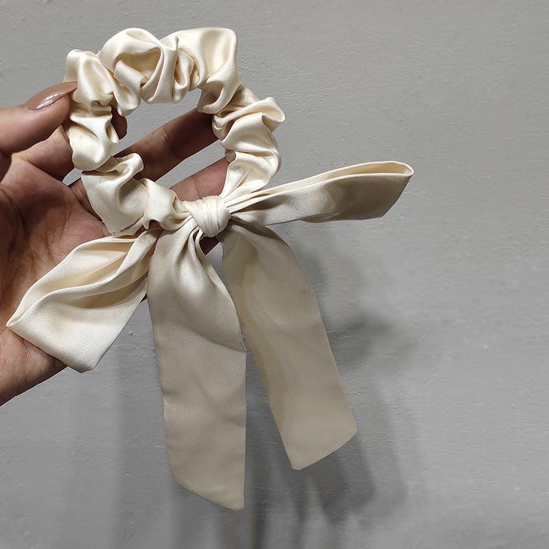 Simple Solid Color Rubber Band Bow Hair Scrunchies Wholesale display picture 3