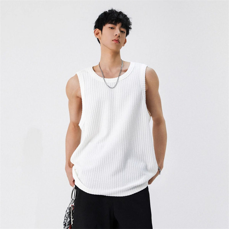 American Style Vest Men's Summer Sleeveless T-Shirt Fashionable Brand Texture Young People's Loose Casual Simple New T-Shirt