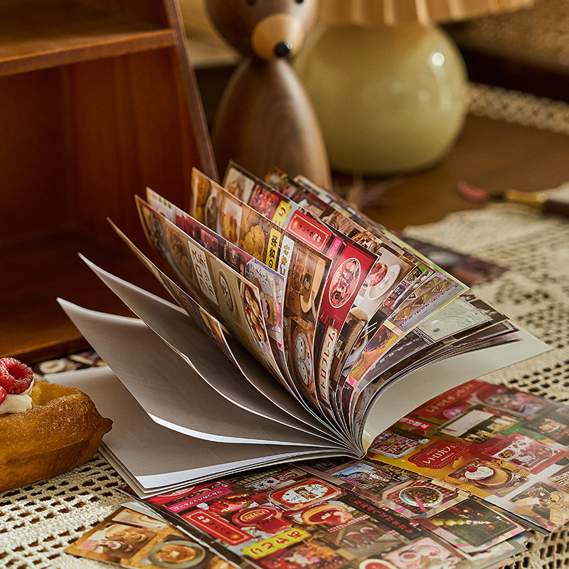 Pegatinas de la serie de fechas límite de apreciación, material de estilo antiguo japonés, collage de decoración de bricolaje de mijo de tienda a mano