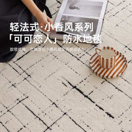 黑石地毯防水防污地毯客厅法式轻奢高级感免洗可擦卧室沙发茶几毯