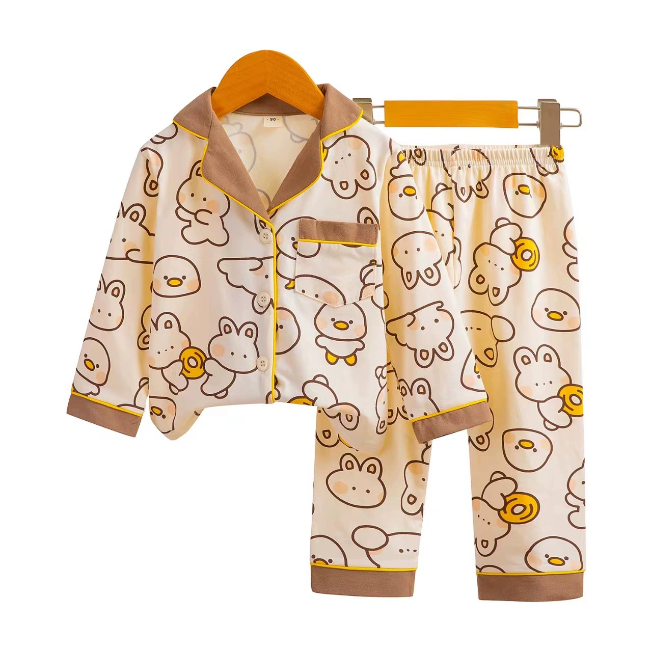 Children's long-sleeve, pijama, set, cardigan, cartoon trousers, children's clothing