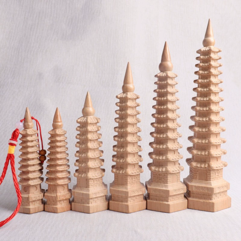 Feicheng красное дерево Вежа Венчан 7-й пол 9th Пол 11-й пол 13-й пол Вежа Венчан Резьба по дереву Украшения Ремесла Офисный экзамен