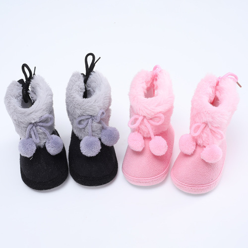  Autumn/Winter Newborn Baby Shoes 0-1 Year Anti-slip Soft Sole Walking Shoes for 3-5-7-9 Month Babies Cotton Shoes