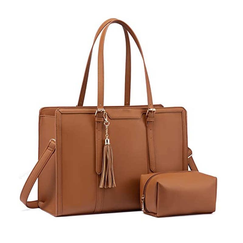 Amazon nuevo bolso de moda para mujer bolso de hombro para computadora portátil bolso de cuero para computadora con embrague,