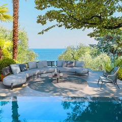 Outdoor sofa rattan courtyard waterproof sunshade leisure furniture balcony patio designer curved rattan chair