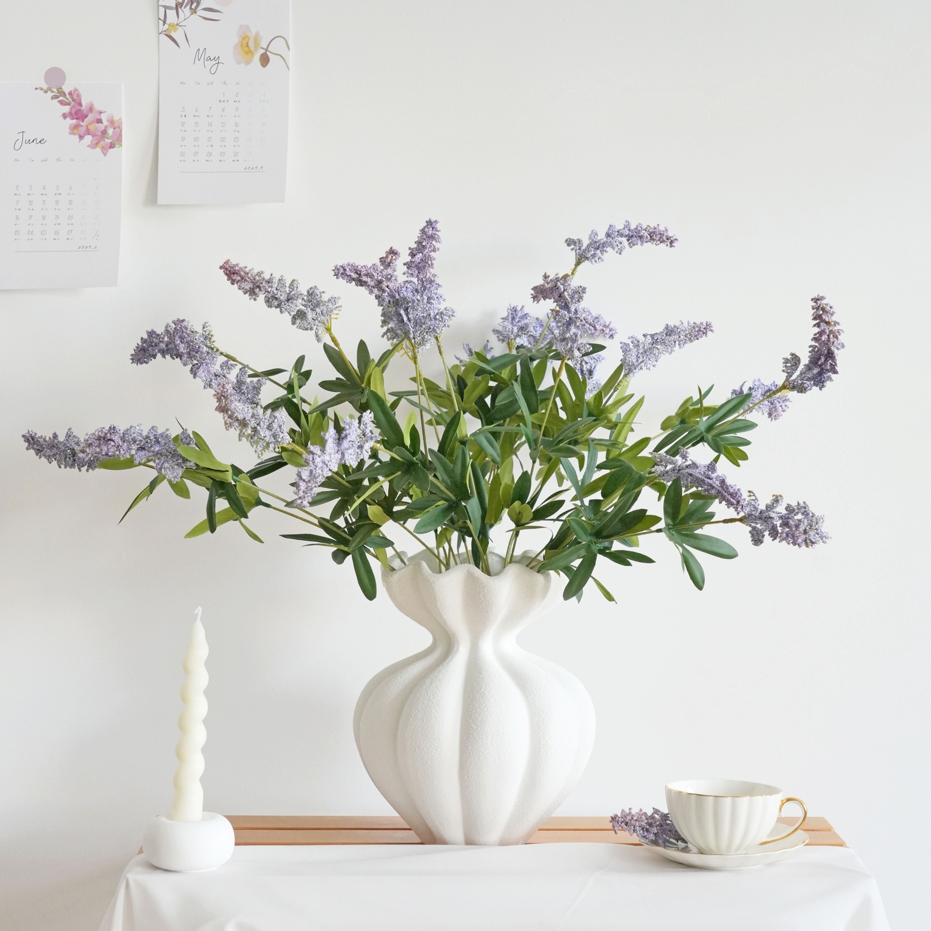 Simulated Flower Single Sage Home Decoration Hotel Soft Decoration Flower Arrangement Simulated Plant Cross-Border Hot-Selling Artificial Flower