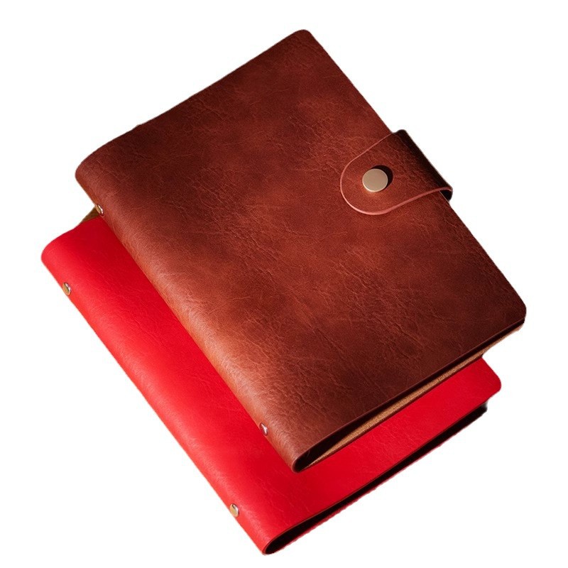 A5 レトロ牛革ビジネスノートブック卸売バックルオフィスレザーバインダーメモ帳カスタマイズ