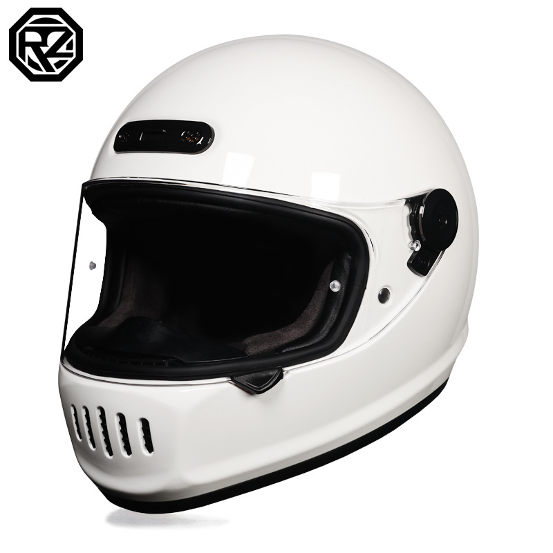 Orz Motocicleta Retro Casco completo Hombre Invierno Personalidad Cool Mujer Nacional Tendencia Crucero Coche Retro Casco Cuatro estaciones Universal