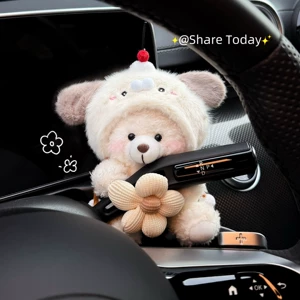 Cute Little Bear Car Dashboard Doll, Car Interior Wiper and Turn Signal Decoration, High-End Ornament, 2026 New Model