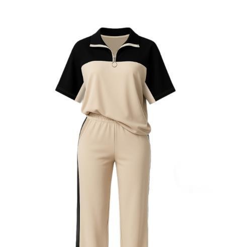 Stylish Two-Piece Wide Leg Jogger Set For Women - Comfortable Autumn Casual Outfit With Flattering Fit_voghion.com
