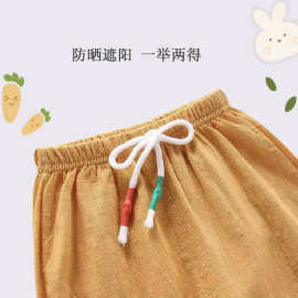 防蚊裤儿童夏季裤子2024年新款男童女童时尚运动长裤束脚休闲裤子