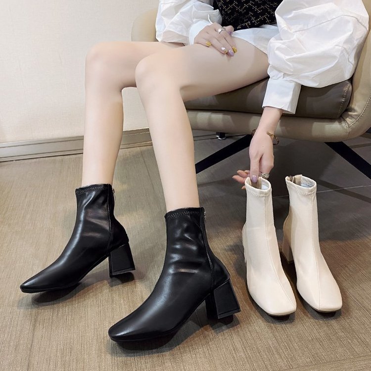 Women's Streetwear Solid Color Square Toe Classic Boots display picture 1