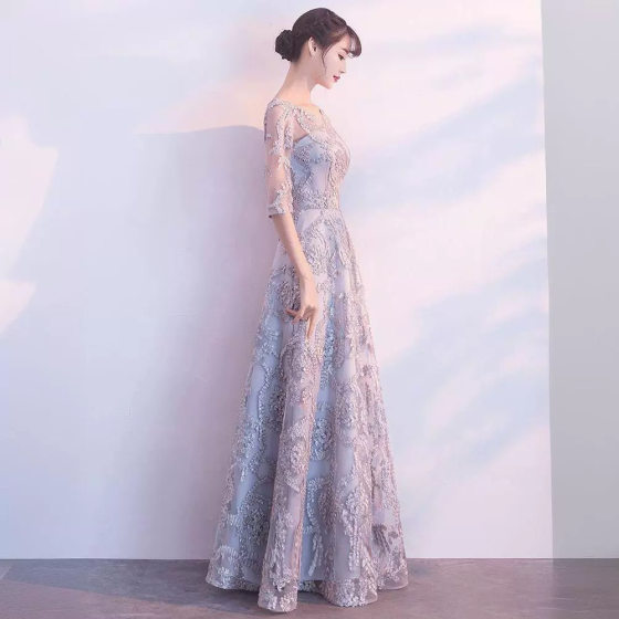 Banquet Evening Dress Dress 2024 Spring Elegant Gray Light Luxury Niche Art Test Host Engagement Long High-end Sense