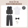 Vest, set, shirt, trousers, bow tie, brooch, 5 pieces