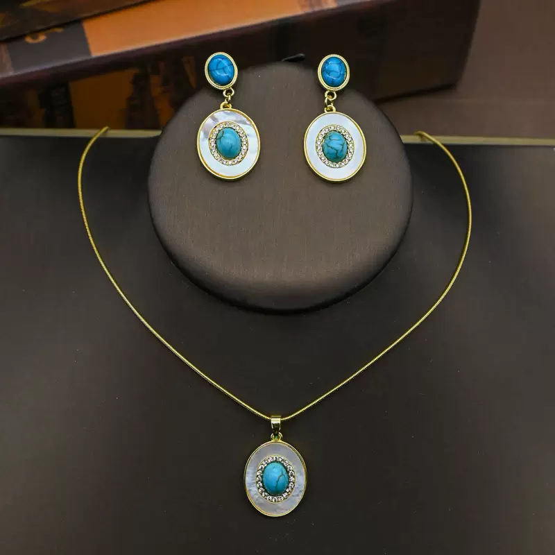 跨境新款亚马逊吊坠时尚简约小众椭圆项链情侣项链批发