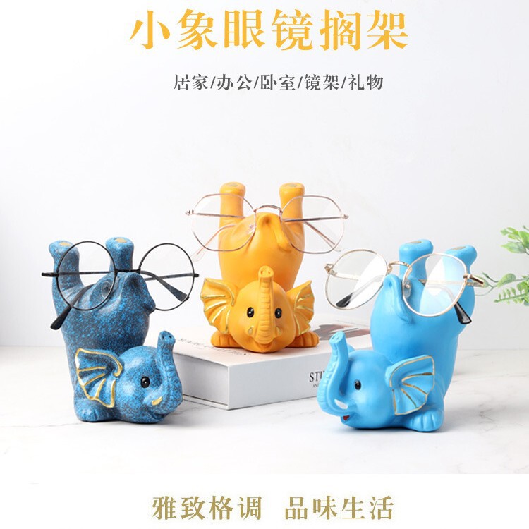 Cross-border creative elephant resin glasses stand desktop display stand decorative glasses shop storage ornaments in stock