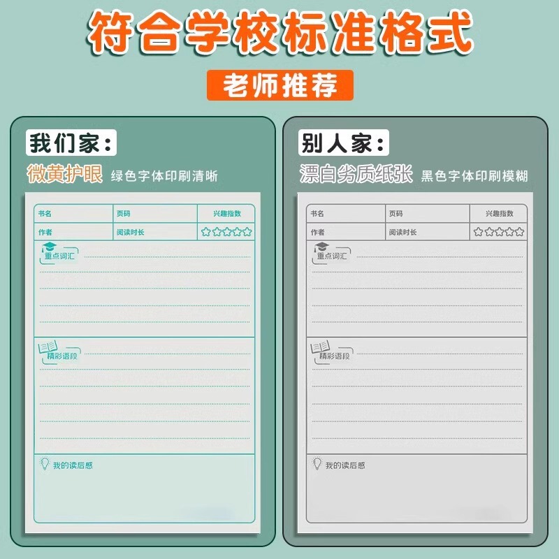 读书笔记本好词好句摘抄本小学生卡日积月累摘抄本语文读后感本子|undefined