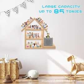 木质手办娃娃收纳架壁挂式磁性乐高盲盒展示架墙面装饰音响玩具架