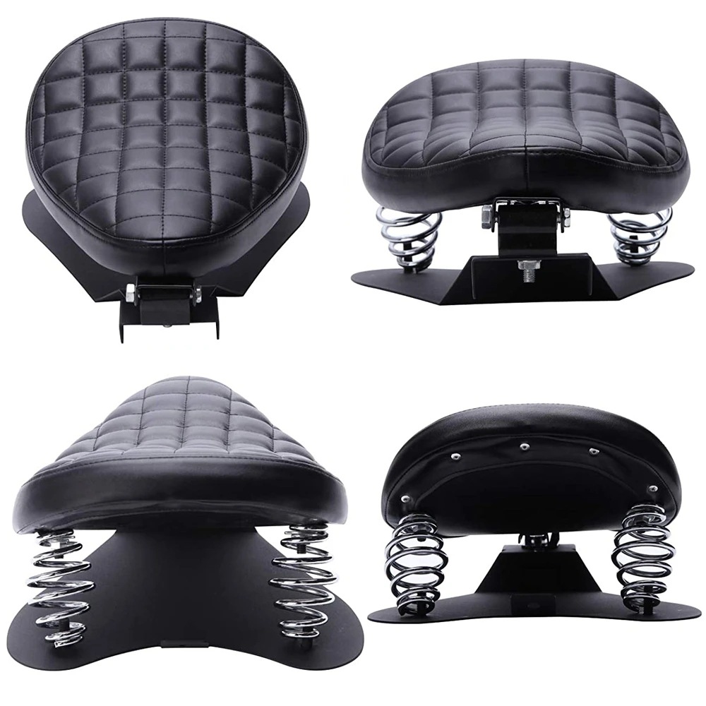 Motorcycle Harley cruise Prince car modified Iron Horse 400 universal retro spring single seat bag with iron plate set