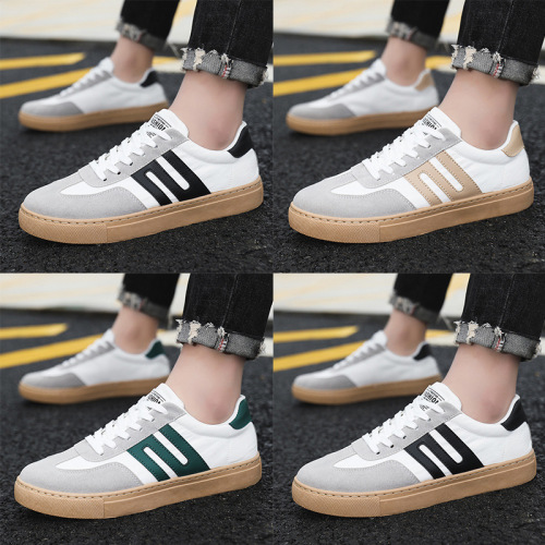  spring extra large size Hong Kong style classic stitching Korean style white shoes men's trendy versatile men's trendy shoes casual sneakers