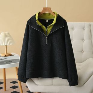 2025 Spring Break 2-piece Wei Yi plus size Women's Contrast Color Collar Niche Fashion Jacket Fat Sister Casual Shirt Slim 2502
