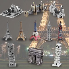 Steel Golem Wholesale Europe and Oceania Architecture Love Iron Art Metal Puzzle 3D Three-dimensional Handmade DIY Assembly