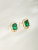24k color plated emerald earrings