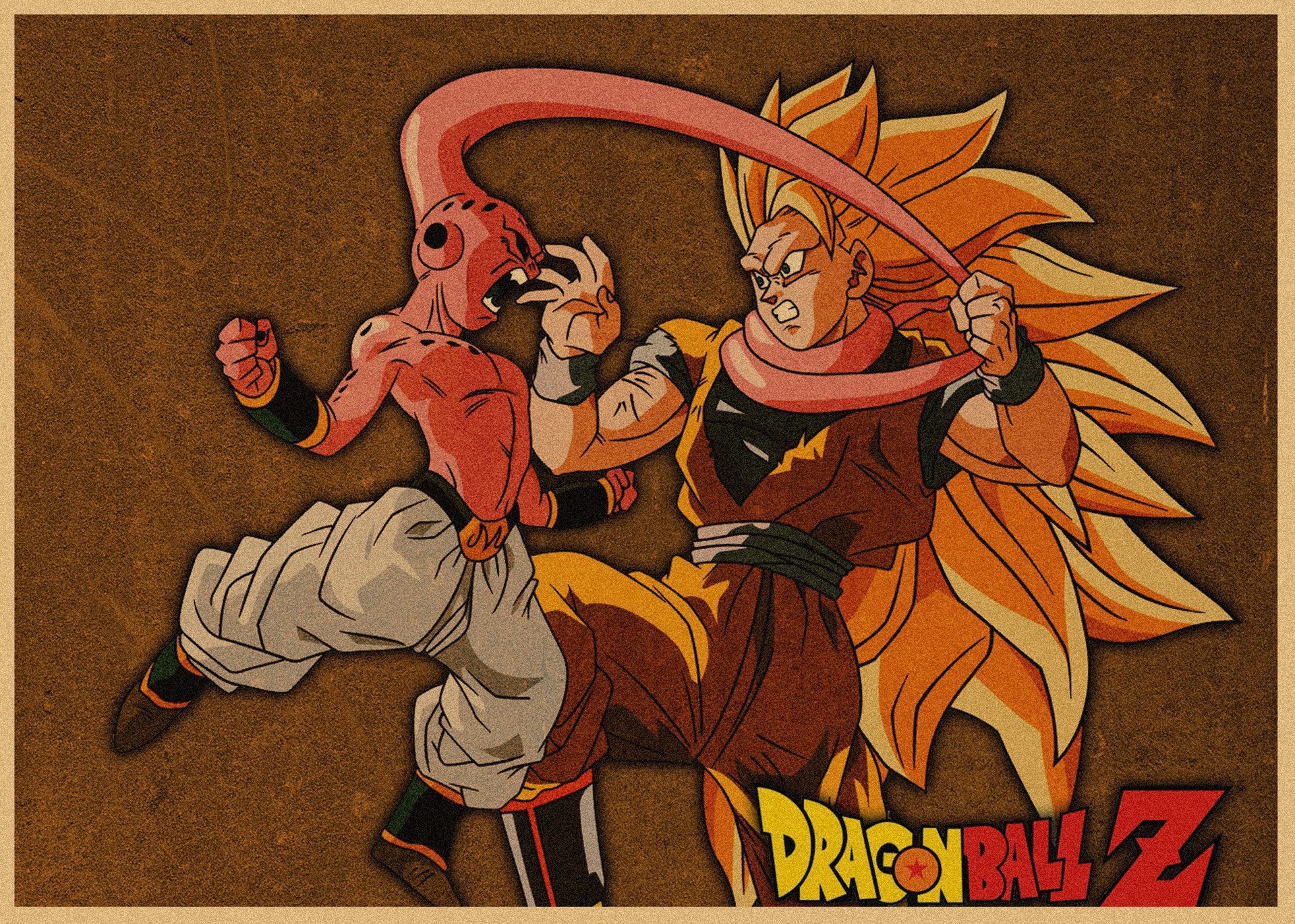 日本式アニメ七龍珠アラレ復古クラフト紙ポスター鳥山明装飾画孫悟空壁画316