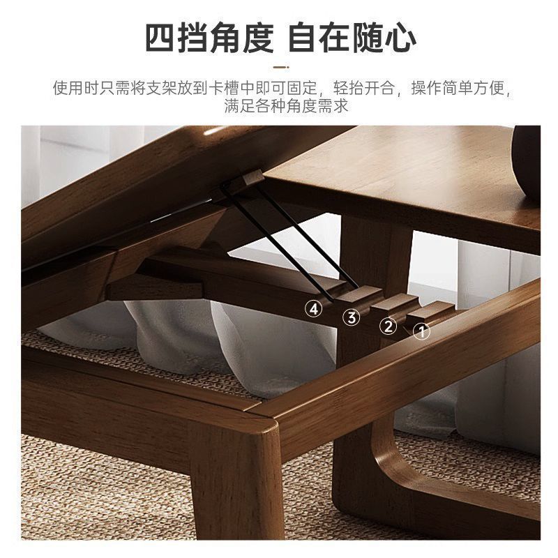 实木可折叠电脑日式茶几卧室床上小桌子飘窗台学习炕桌阳台小茶桌|undefined