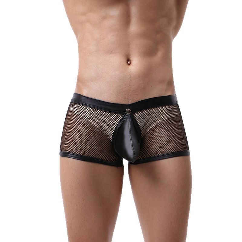 Pantalones sexuales de hombre, pantalones de cintura baja, pantalones de red de pesca, pantalones de cintura huecos, pantalones de cabello