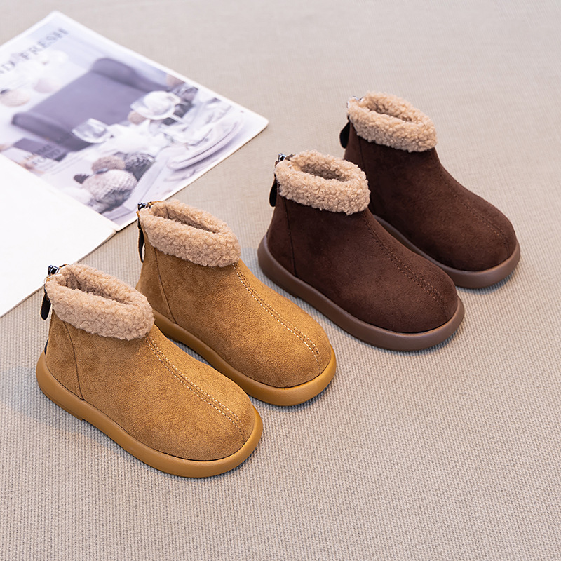 Botas de nieve para niñas con zapatos de algodón grueso de lana 2025 nuevos bebés de invierno de mujeres calentadas botas de algodón para niños botas cortas image 5