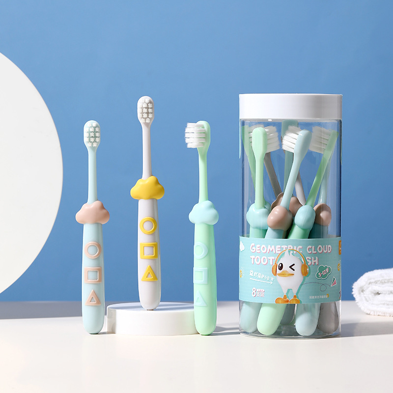 Chenke children's barrel soft bristle toothbrush 8 PCs household 3-6-9 years old children's small head toothbrush factory in stock wholesale